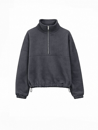 Dark-gray fleece sweatshirt 254-08-008-4, фото 1 