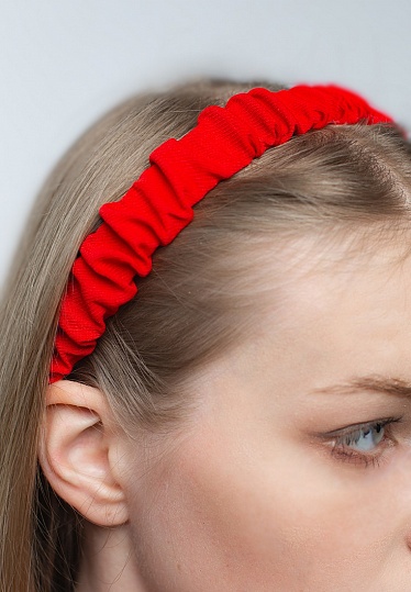 Week women's red staple elastic headband 241-25-007-2, фото 1 