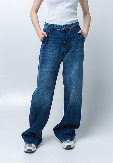 Week women's blue straight distressed-shady jeans 241-05-871, фото 2 