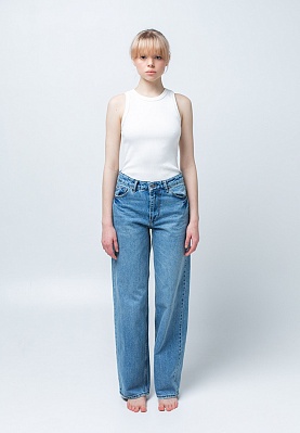 Week women's cyan frayed-shady jeans 241-05-869, фото 2 