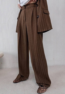 Striped pants in chocolate color 251-05-004-3, фото 2 