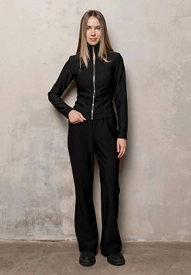 Black ribbed insulated pants 254-05-015, фото 2