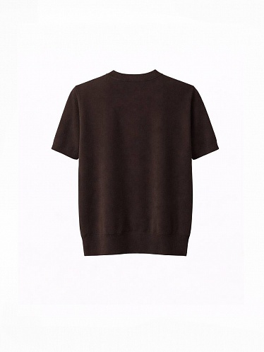 Ribb knitted T-shirt in chocolate color 254-08-023-1, фото 2 