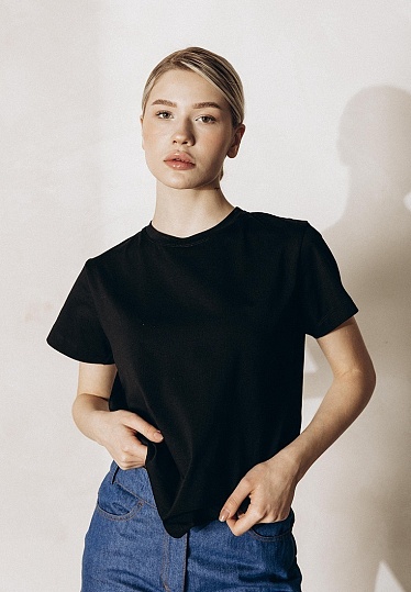 Black basic T-Shirt 253-08-006-1, фото 2 