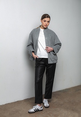 Week women's grey wool bomber-jacket 241-02-004, фото 2 