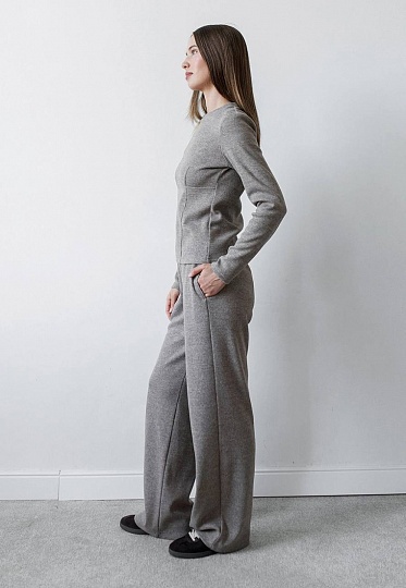 Ribbed knitwear knit pants 253-05-019, фото 2 