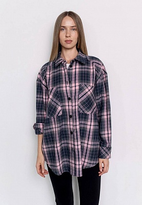 Pink plaid shirt 253-08-009-4, фото 1 