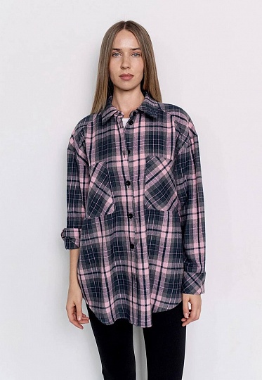 Pink plaid shirt 253-08-009-4, фото 1 