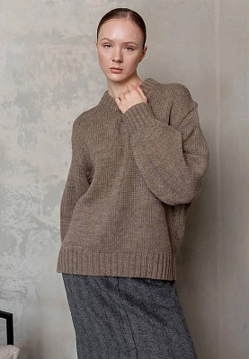 Knitted coffee sweater 243-22-698-6, фото 1 