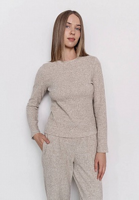 Beige warm knit longsleeve 254-08-002, фото 1 