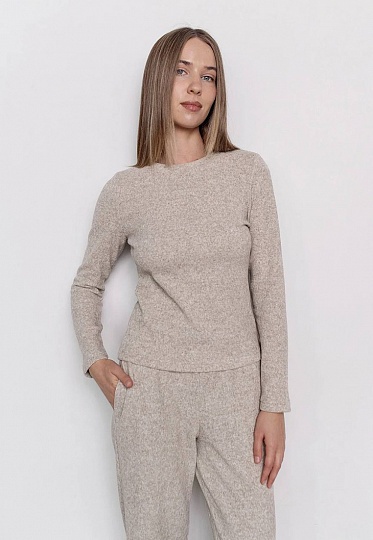 Beige warm knit longsleeve 254-08-002, фото 1 