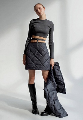 Dark-gray quilted insulated skirt 244-04-005, фото 1