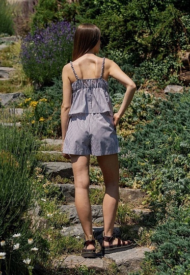 Cotton top striped in chocolate color 252-08-030-1, фото 2 