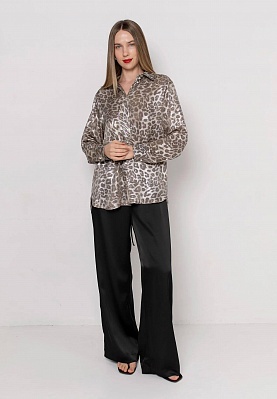 Satin shirt in leopard print 254F-08-020-1, фото 1 