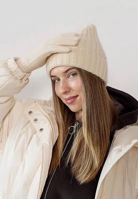 Gloves in champagne color 254-29-220, фото 2