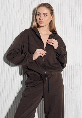 Three-thread sweatshirt in chocolate color 251-08-019-1, фото 2