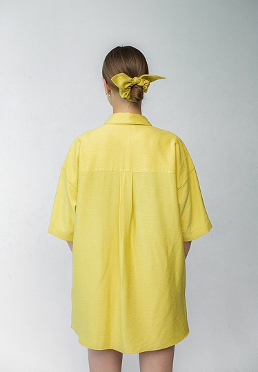 Week women's yellow Boho linen hair elastic 240-25-002-2, фото 2 