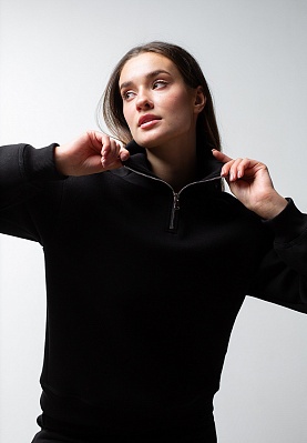 Week women's black insulated zipped sweatshirt 241-08-011-1, фото 2 