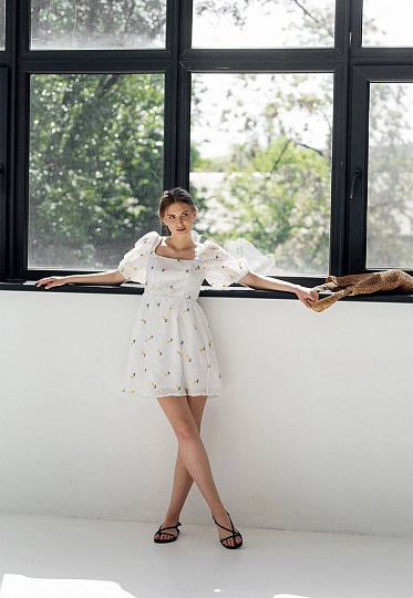 Cotton seam-laced dress 252-06-019, фото 2 