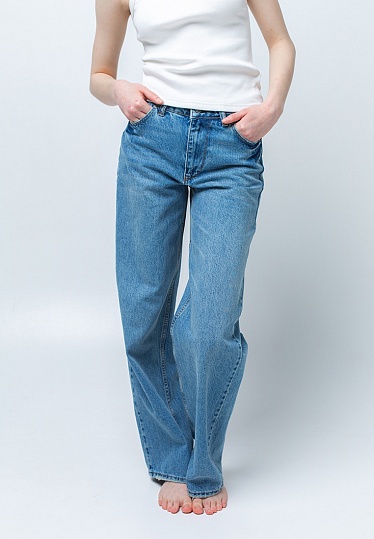 Week women's cyan frayed-shady jeans 241-05-869, фото 1 