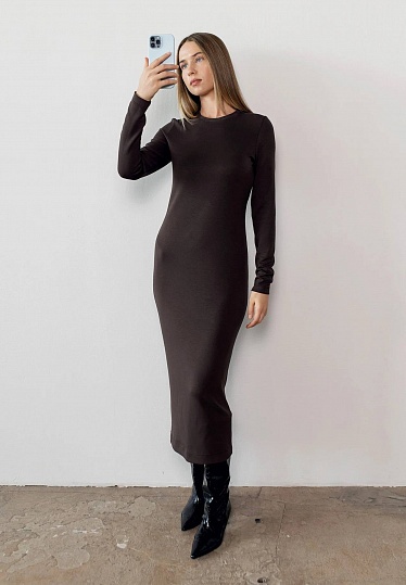 Chocolate jersey sheath dress 254-06-011, фото 1 