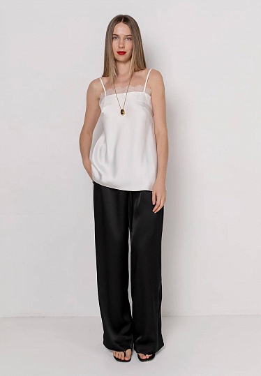 Satin top in milky color 254F-08-012-1, фото 2 