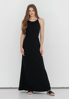 Black muslin sun-dress 252-06-017-1, фото 2 