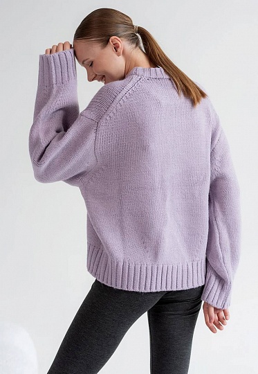 Knitted lilac sweater 243-22-698-5, фото 2 