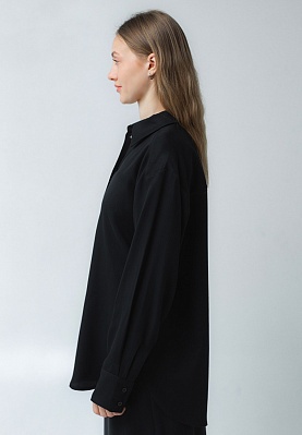 Week women's black tencel shirt 242-08-004, фото 2